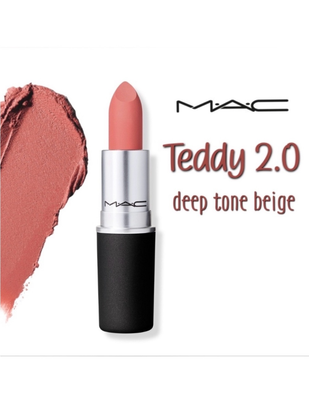 Mac Cosmetics Powder Kiss Lipstick Teddy 2.0 Deep Beige Brand New in Box